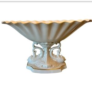 Lenox Cream and Gold Decorative Bowl